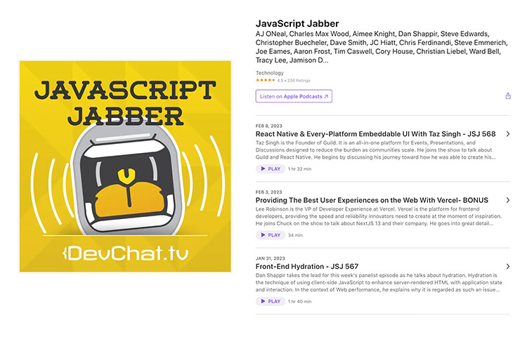 Podcast cover of JavaScript Jabber