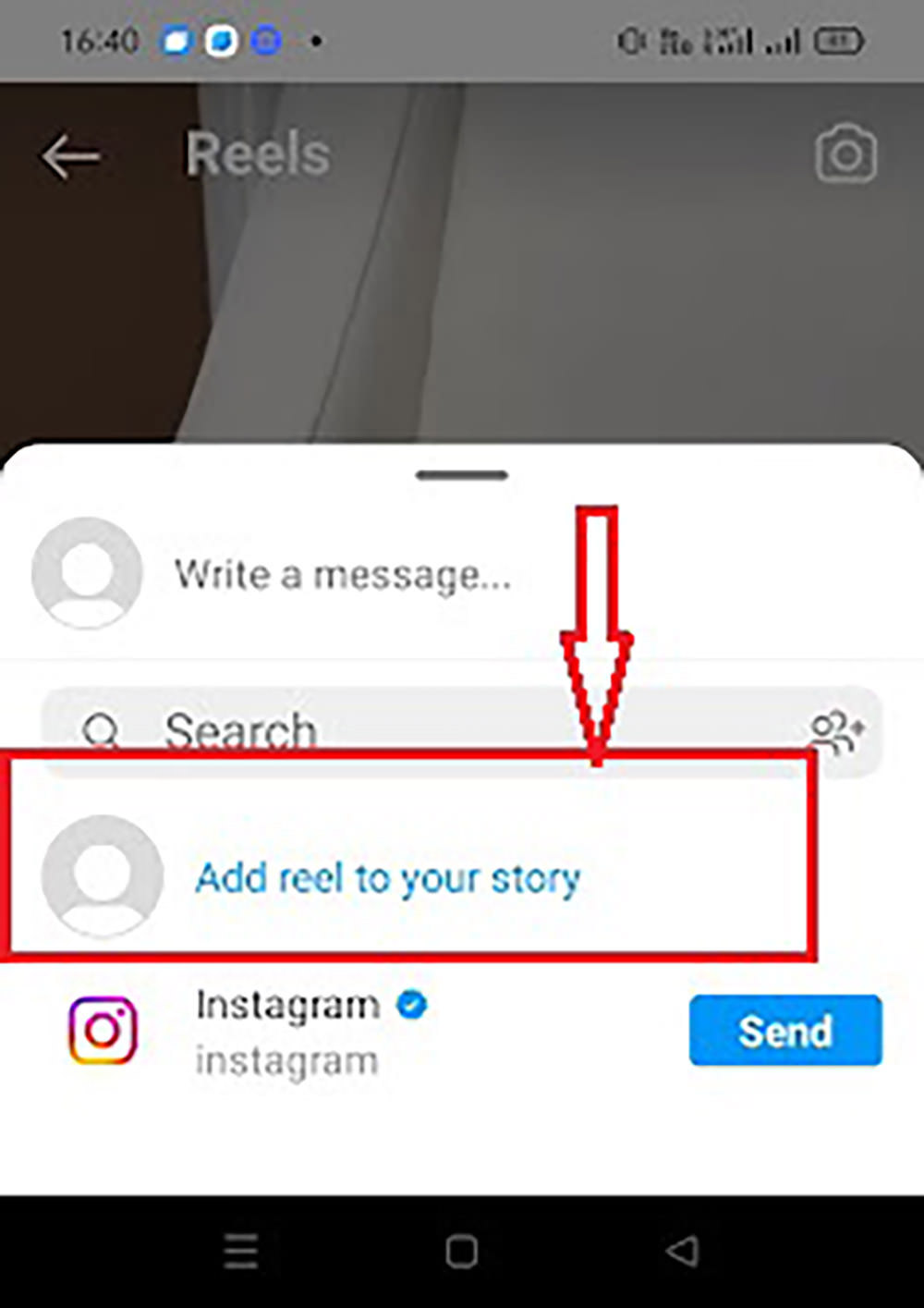 Adding Reel to your Instagram Story