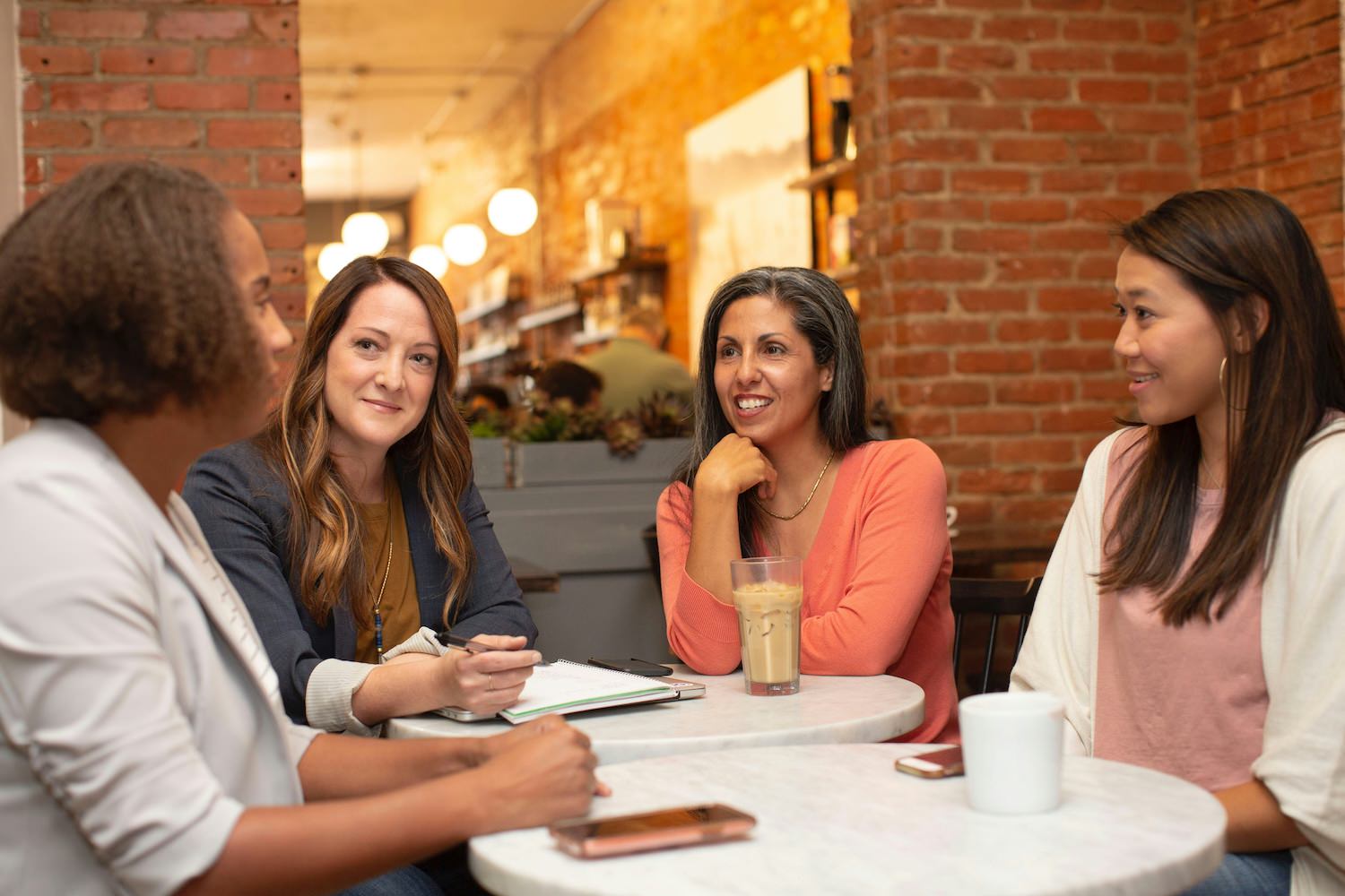 people talking with a positive tone during a conversation