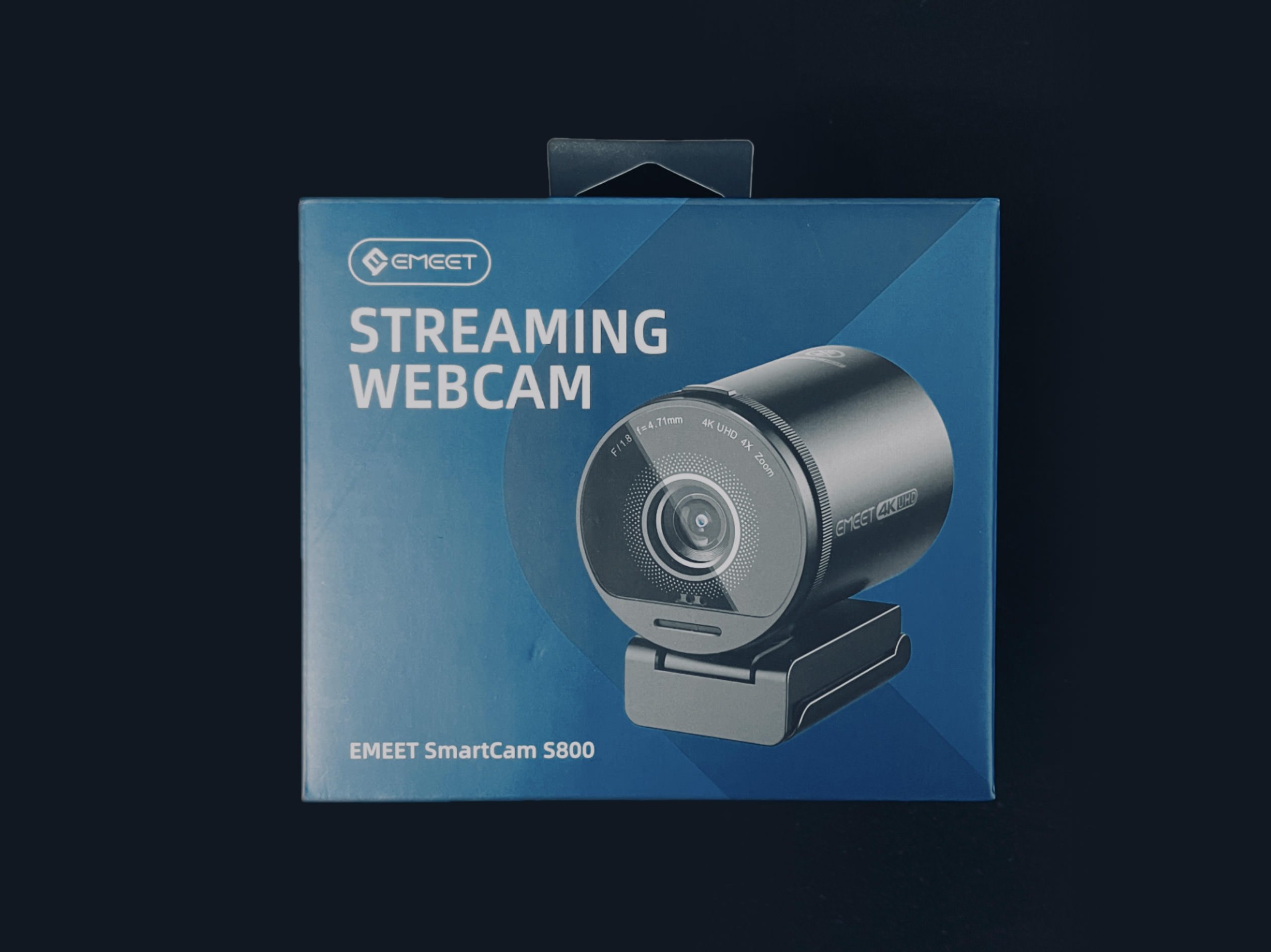 EMEET SmartCam S800 webcam inside box packaging